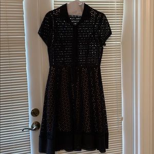 BCBG Maxeria black cut out midi dress